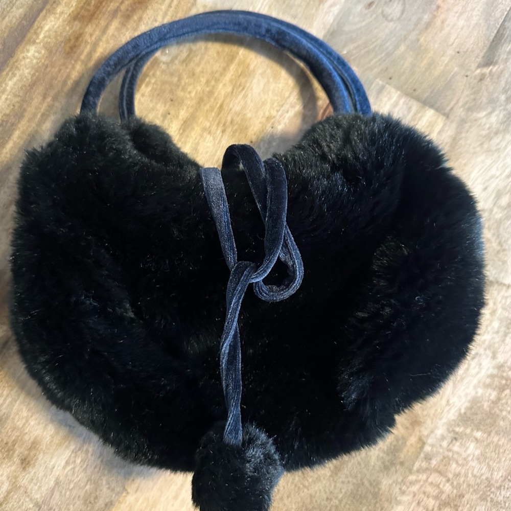 Black Faux Fur Hand Muff